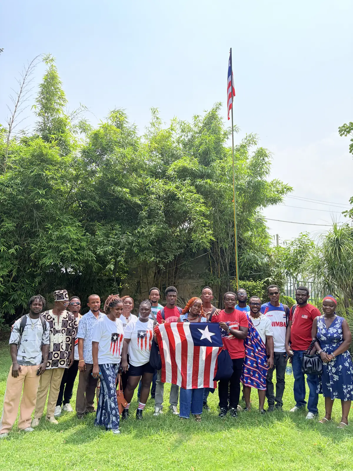 International students celebrating Liberia Flag Day at SBS